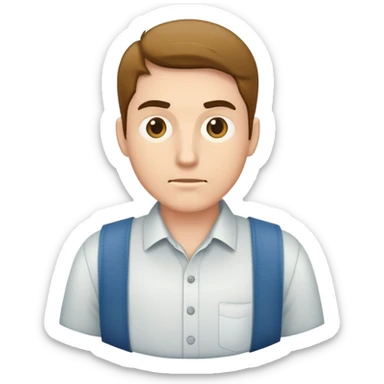 man with empty, turned-out pockets, frontal view sticker