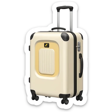 aesthetic ivory minimal carry-on suitcase with wheels sticker