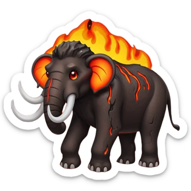 Magma+🦣+lava and cracks into a living creature with glowing red eyes I call lava mammoth 🦣 {hellephant} sticker