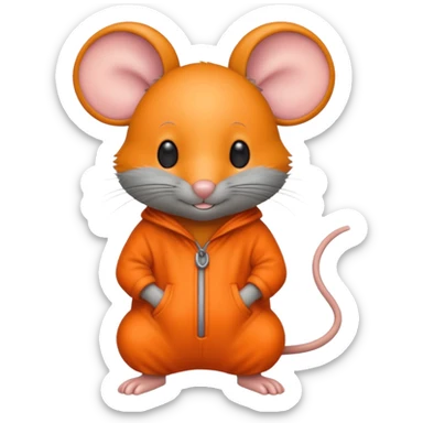 a grey mouse Prison wear orange jumpsuit sticker