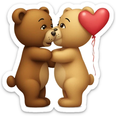 Teddy giving kiss sticker