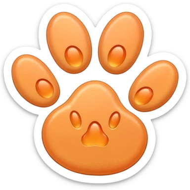 a very light pale pastel apricot pawprint sticker