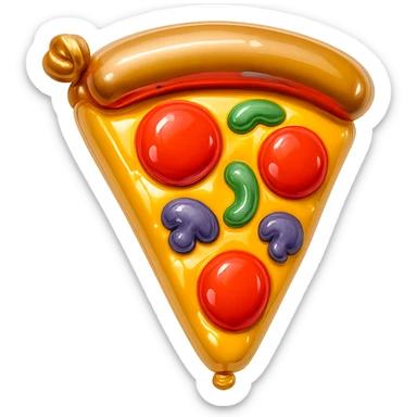 a slice of pizza balloon style sticker