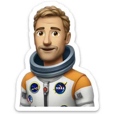man with costard in space  sticker