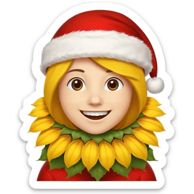 Christmas Sunflower Personified sticker