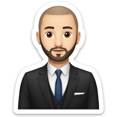 karim benzema, light skinned, wearing suit, photorealistic sticker