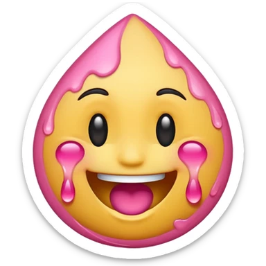 laughing emoji with pink tears sticker