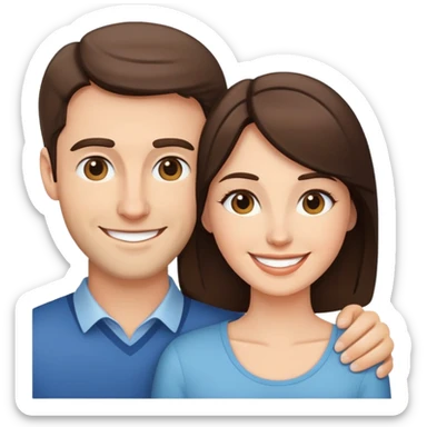 caucasian couple brunette sticker