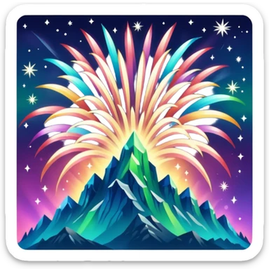 something that represents the aurora borealis lights and fireworks sticker