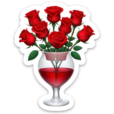 Roses in a glass vase sticker