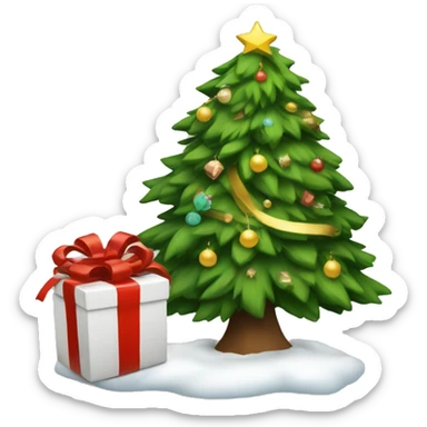 Chrsitmas tree and present sticker