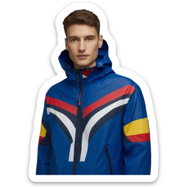 K-way jacket LE VRAI 3.0 CLAUDE Blue Royal Marine sticker