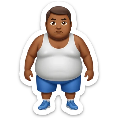 a fat man work out sticker