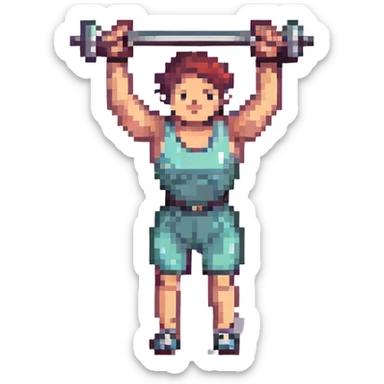 a person lifting weights sticker