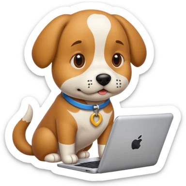 code writing dog sticker