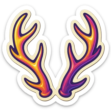 Pair of antlers sticker