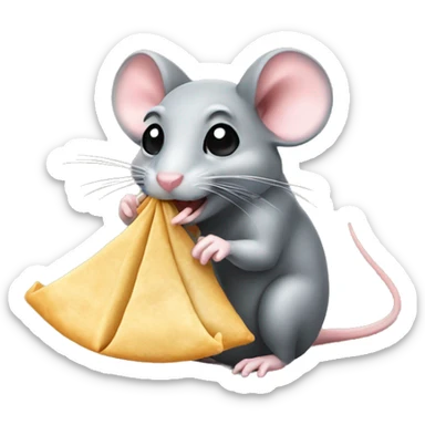 rat eating wonton sticker