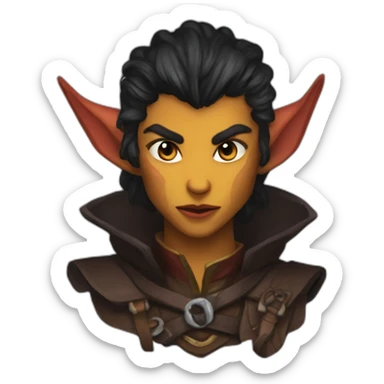 d&d tiefling rogue face sticker