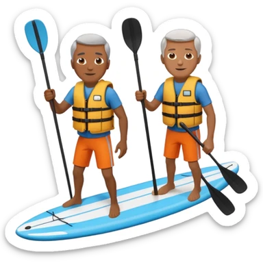 paddleboarding 2  buddies one bladdleboarding 2  buddies one black older biog\  male waferack older biog\  male wafer sticker