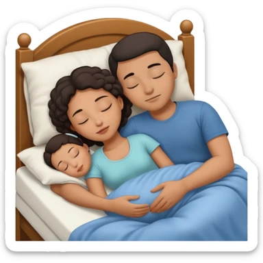 Couple sleeping biracial sticker
