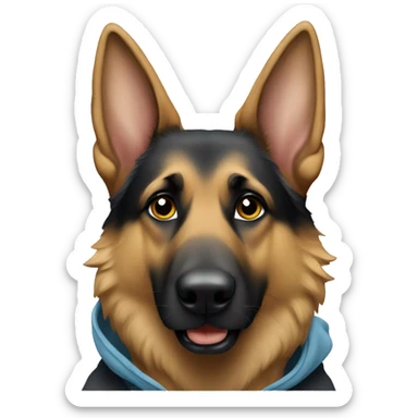 German shepherd wearing a hoodie  sticker