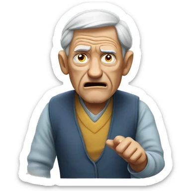 old man saying duh but also angry and impatien sticker