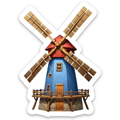 windmill turning in wind sticker