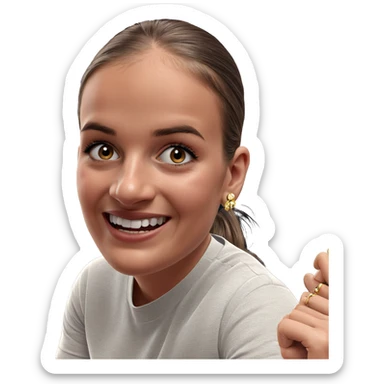 realistic girl with earrings sticker