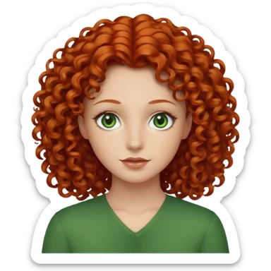 I am red head curly,green eyes sticker