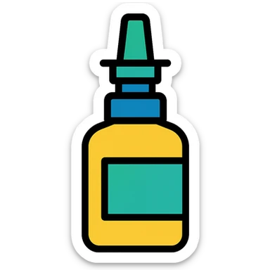 colored outline icon of a nasal spray sticker