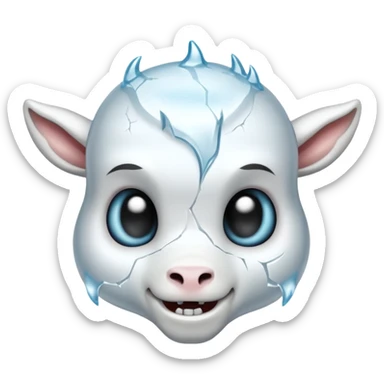 The ice skull The ice skull of a baby goat sticker