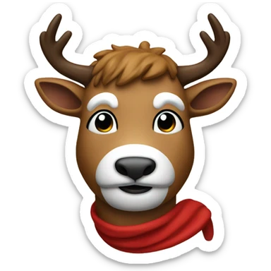 Rendier met rode neus sticker