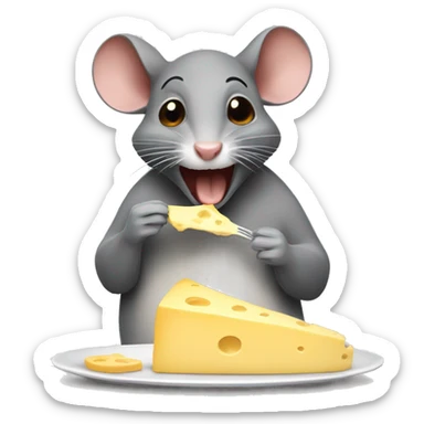 Ratón comiendo queso sticker