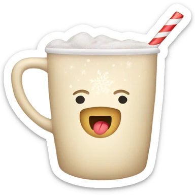Christmas drink in a cup asthetic beige sticker