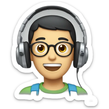 Nobita using headphones  sticker