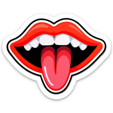 mouth with tongue out  sticker