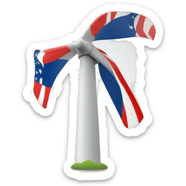 Wind turbine in usa flag colors sticker