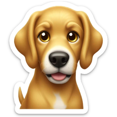 golden curl tail dog sticker