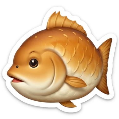 delicous fish-shaped bun like simple emoji for using app with cute bun sticker