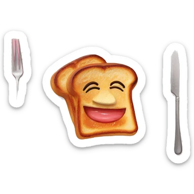 french toast on a soft pink plate sticker