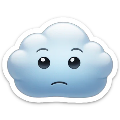 oh sad Cloud with eyes and hands praying sticker