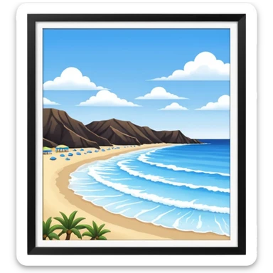 playa paisaje sin que sea un cuadro y que el cielo azul y la arena esten recortada sticker