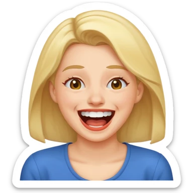 Stressed laughing woman sticker