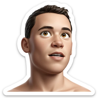 realistic portrait of a boy sticker