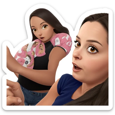 realistic portrait of girls sticker