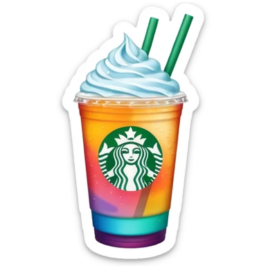 starbucks summer drink on a summer background (ios emoji style) sticker
