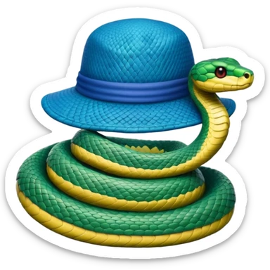 snake with blue hat sticker
