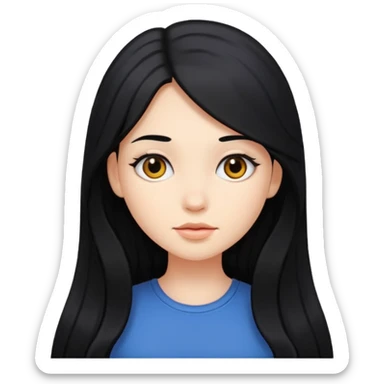 girl with long hair portrait sticker