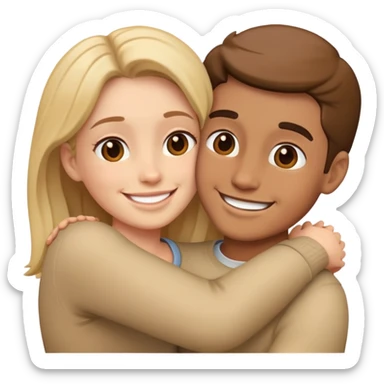 2 people hugging sticker