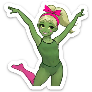  dancer-gymnast with blonde hair in pink tights  (kids) sticker